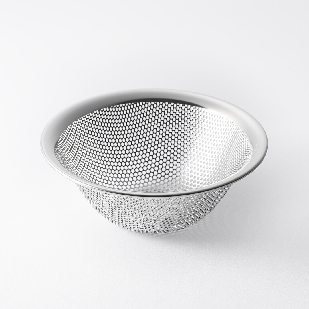 Silver Stainless Steel Strainer designed by Yanagi Sori from Japan House London.