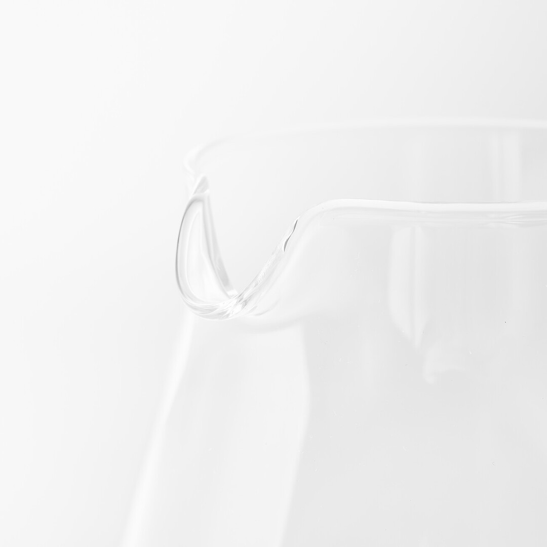 A spout of a glass teapot by Ippodo from Japan House London.