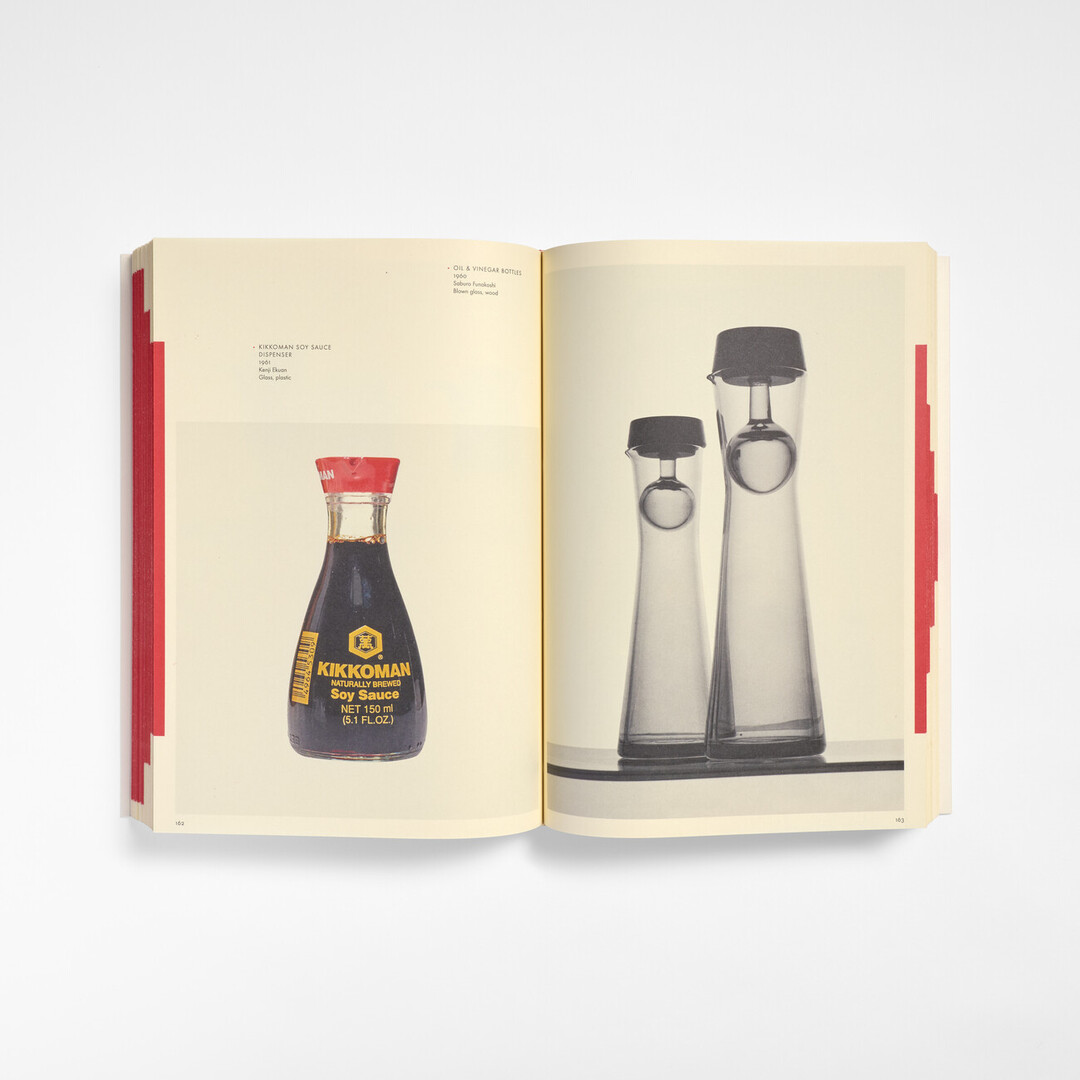 A spread from WA: The Essence of Japanese Design with a photograph of soy sauce packaging from Japan House London.