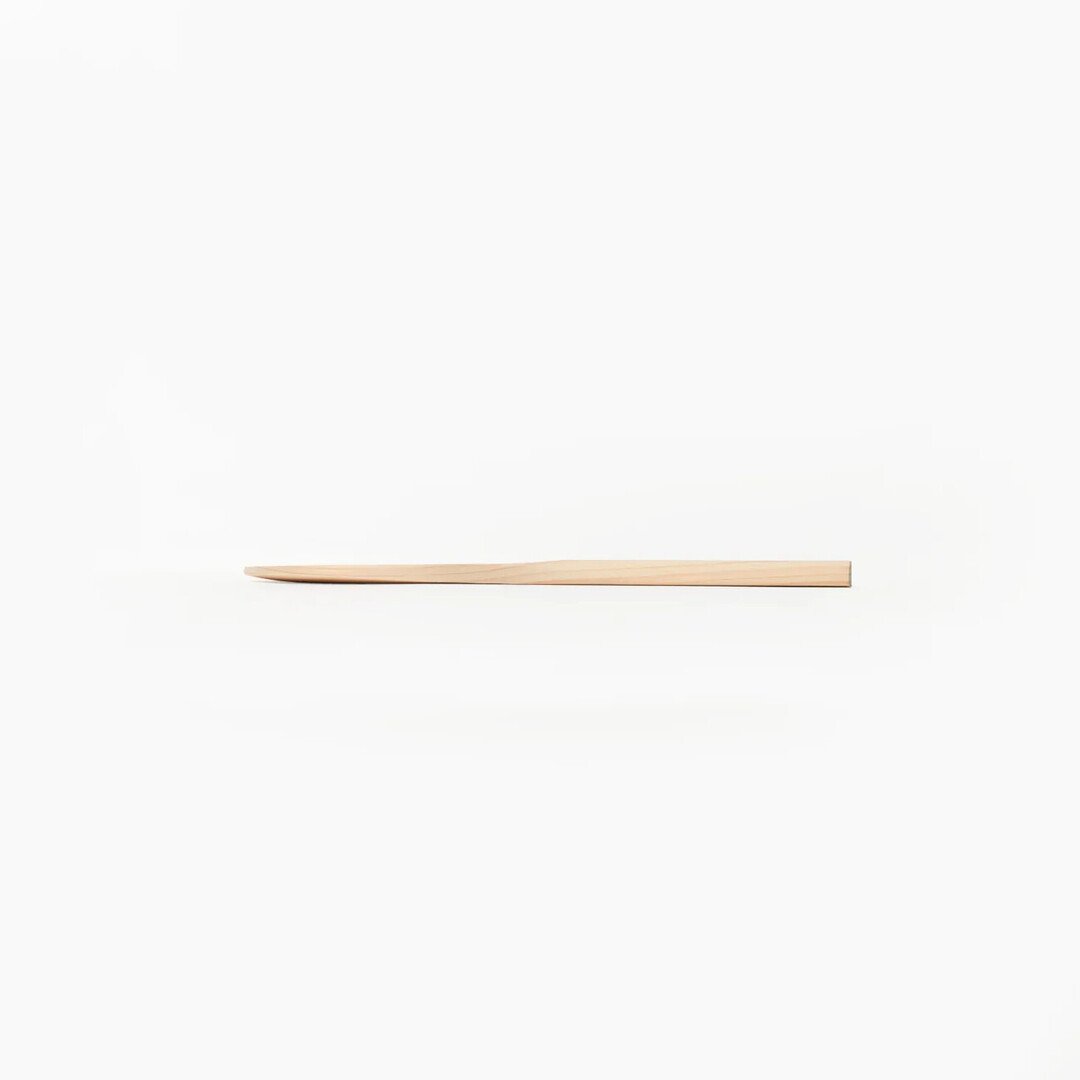 Wooden rice scoop by Umezawa Mokuzai Kōgeisha from Japan House London.