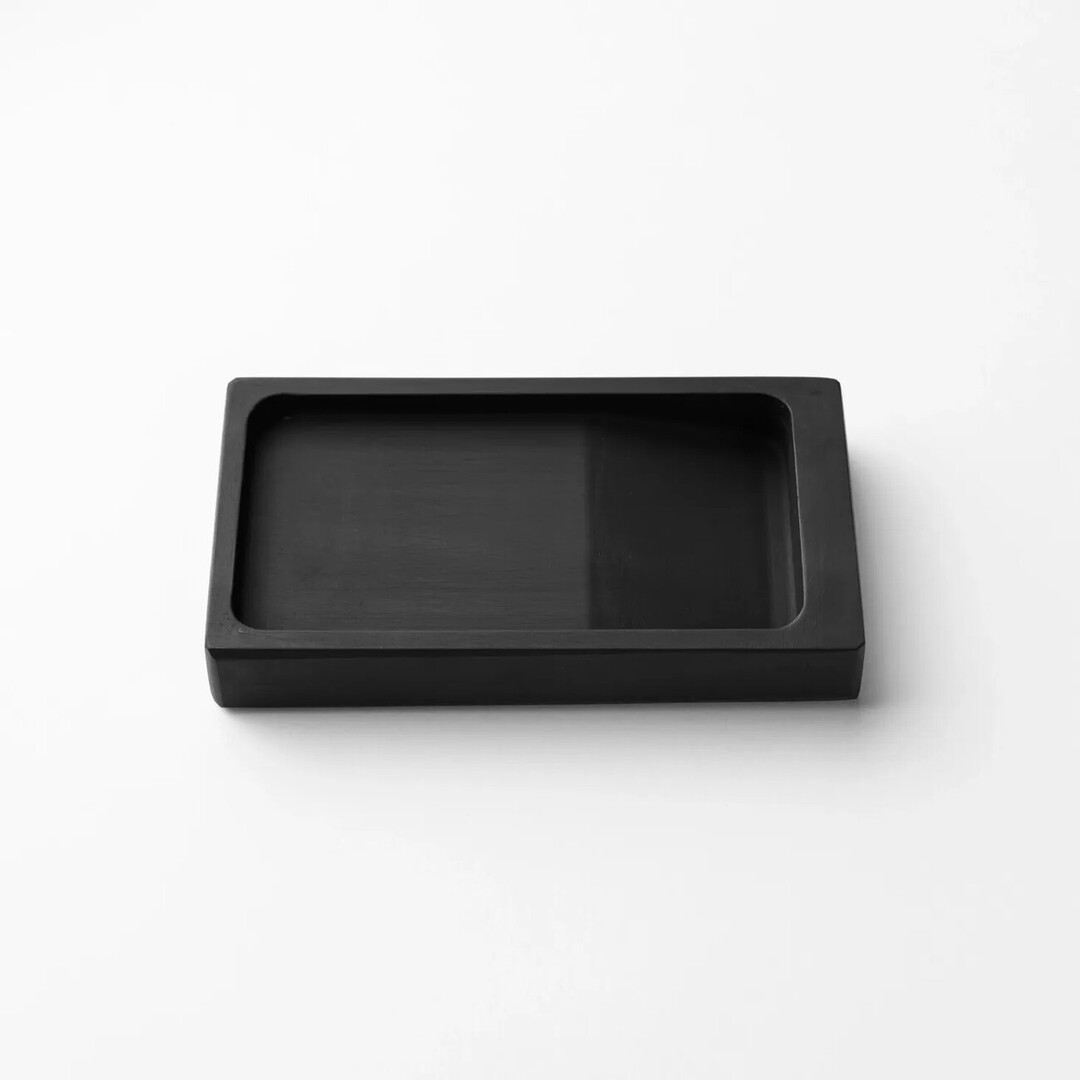 Black rectangular inkwell for calligraphy by Akashiya from Japan House London.