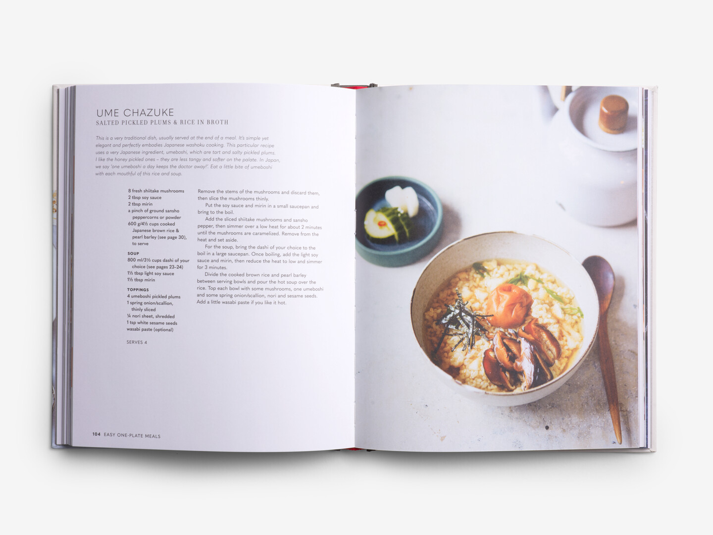 A spread of Atsuko's Japanese Kitchen with a recipe and a picture of Japanese food from Japan House London.