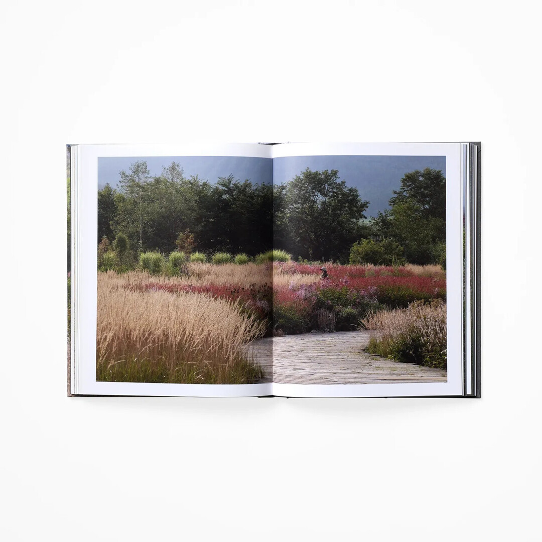A spread of Tokachi Millennium Forest with images of the forest from Japan House London.