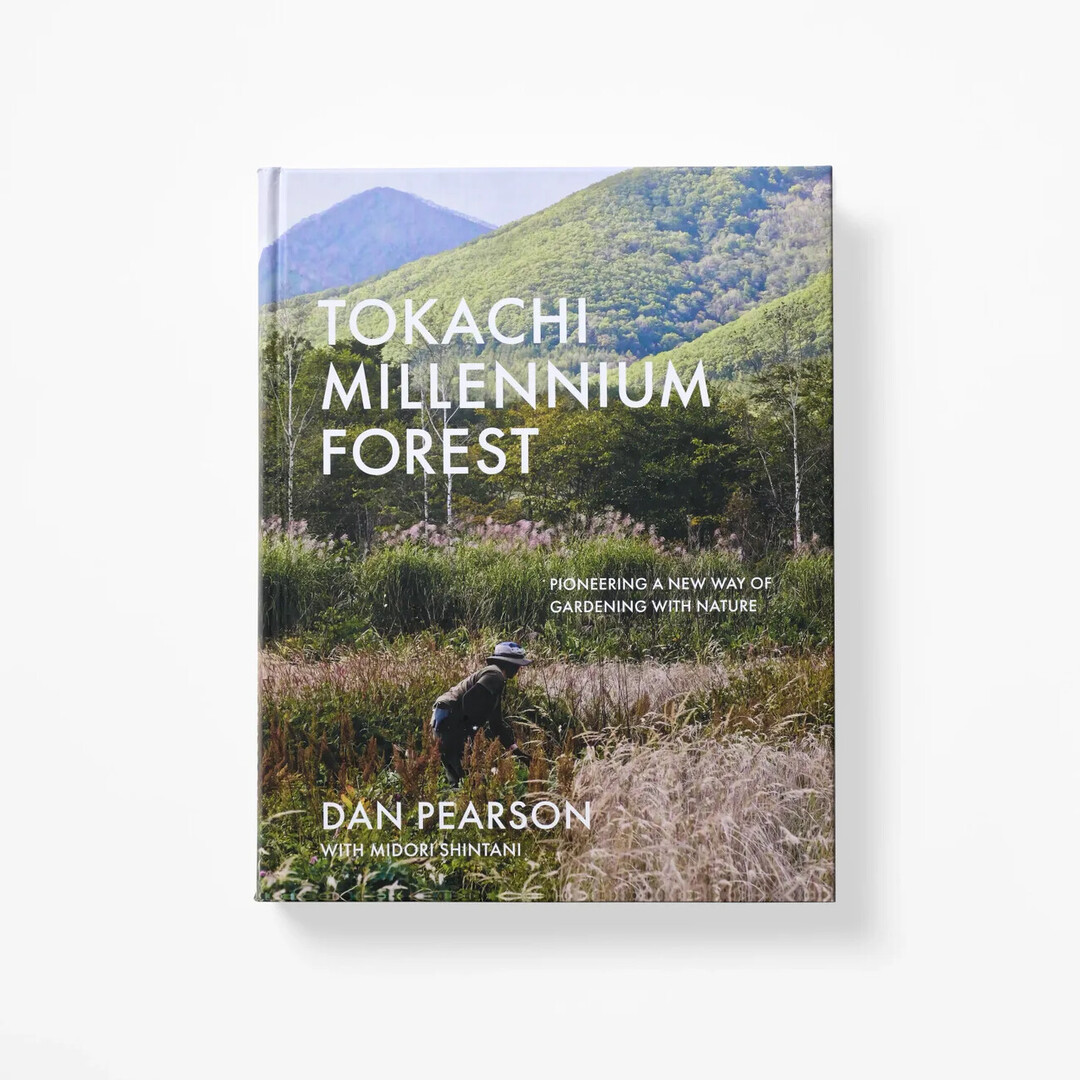 The front cover of Tokachi Millennium Forest with image of the forest from Japan House London.