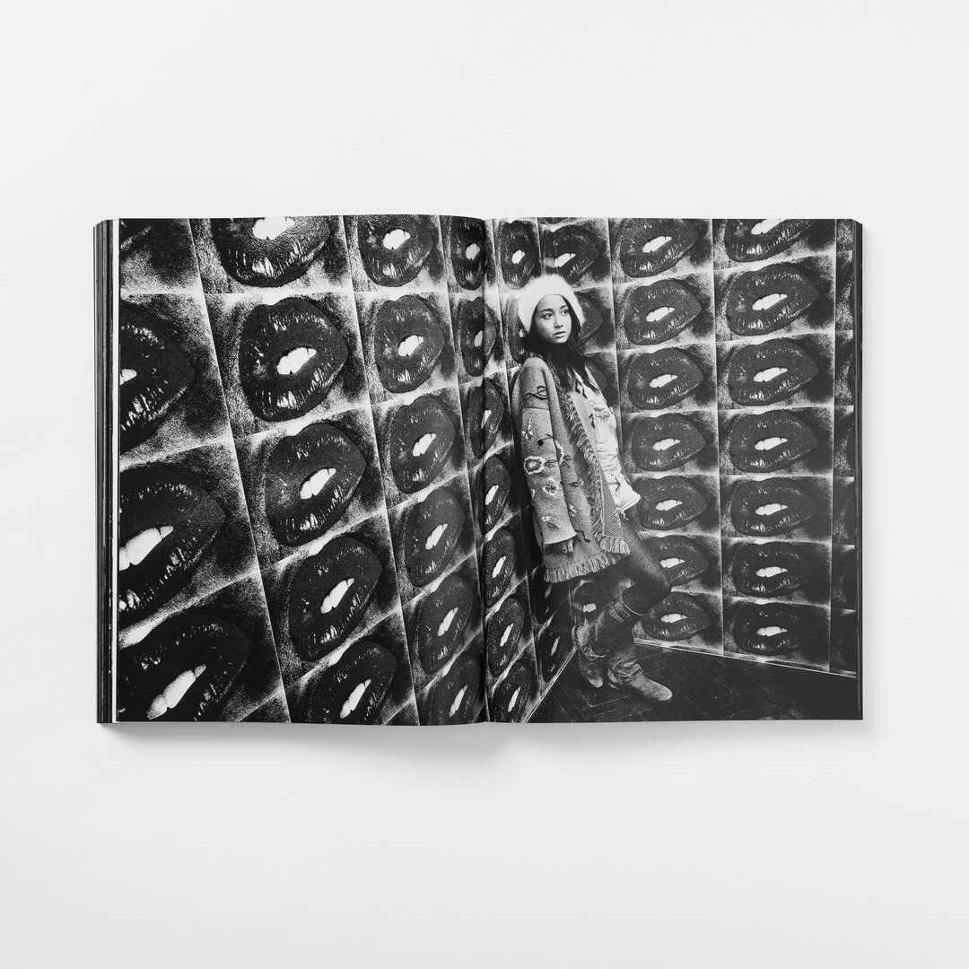 A spread with black and white photography by Moriyama Daidō from his book Record 2 from Japan House London.