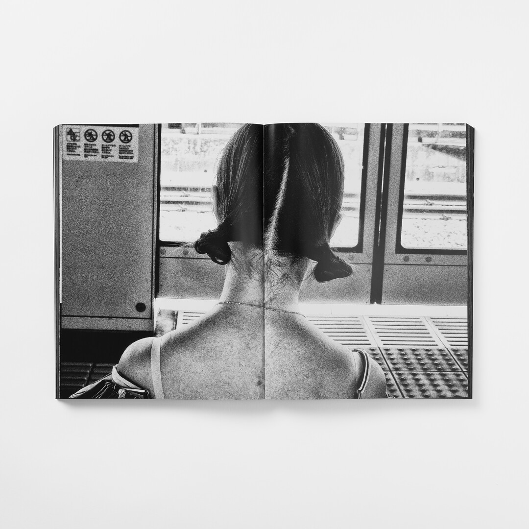 A spread with black and white photography by Moriyama Daidō from his book Record 2 from Japan House London.