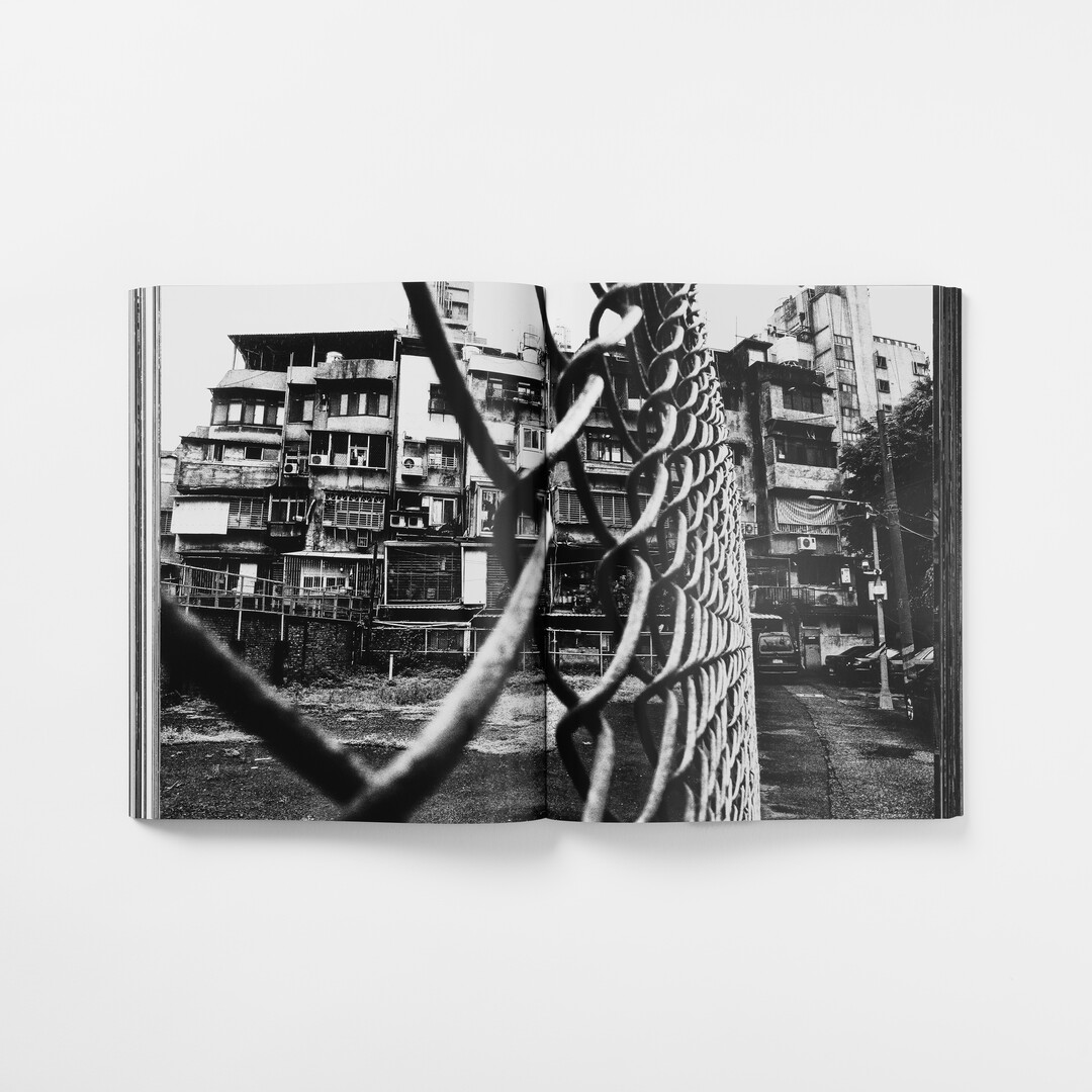 A spread with black and white photography by Moriyama Daidō from his book Record from Japan House London.
