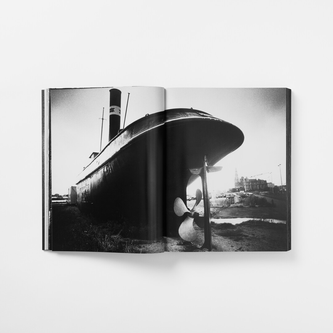 A spread with black and white photography by Moriyama Daidō from his book Record from Japan House London.