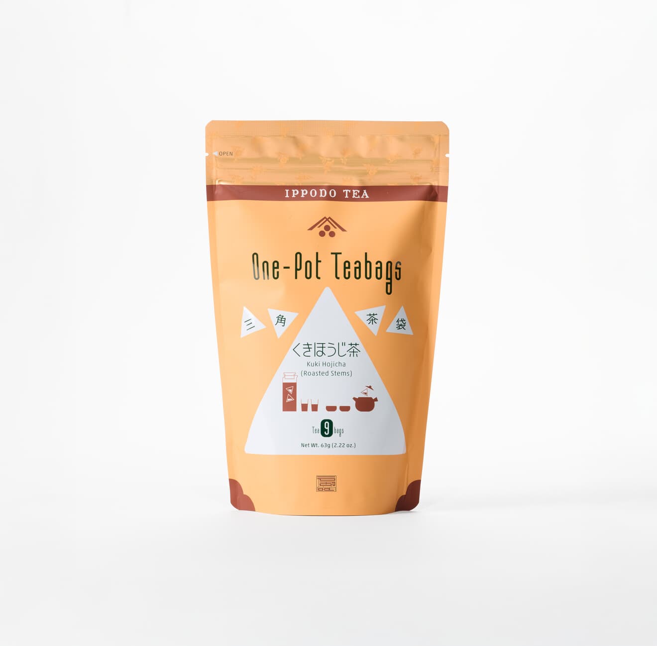 A hojicha tea in orange packaging by Ippodo from Japan House London.