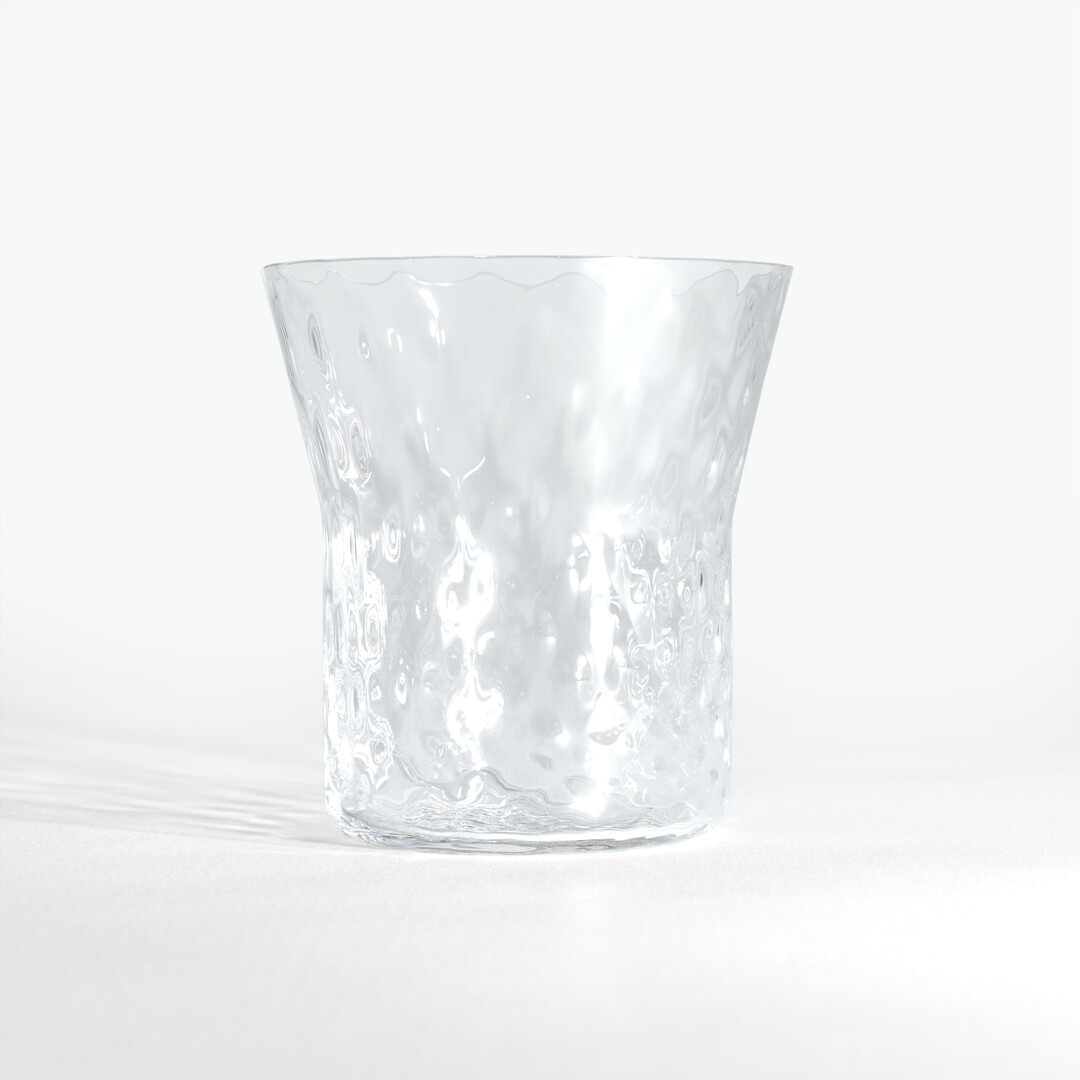 Whisky Glass Katachi with rippled glass walls from Japan House London.