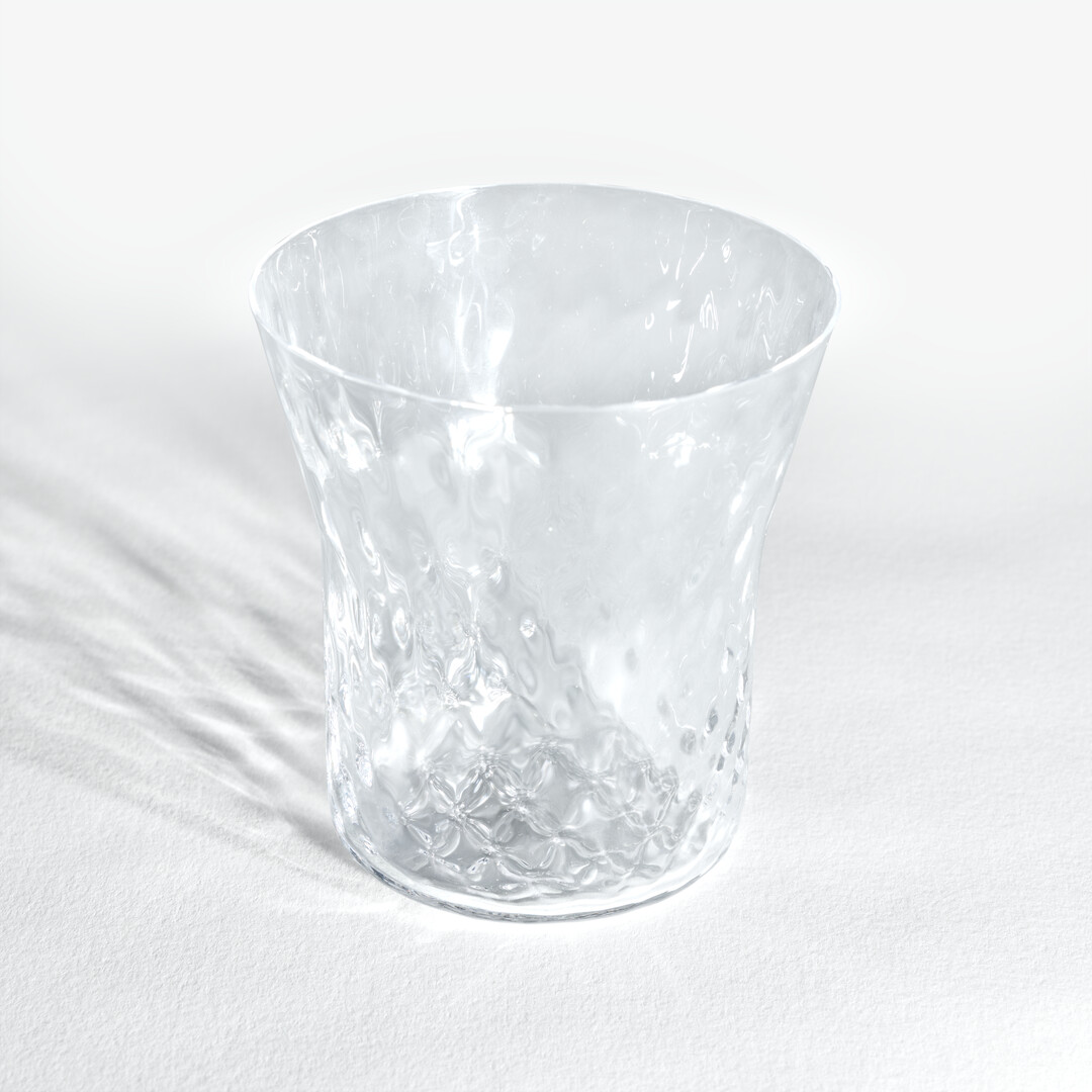 Whisky Glass Katachi with rippled glass walls from Japan House London.