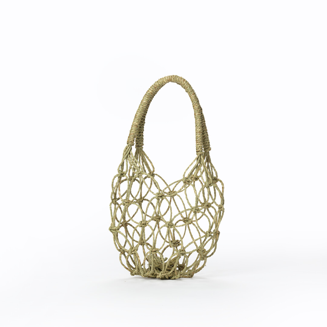Extra large hand woven igusa bag from Japan House London