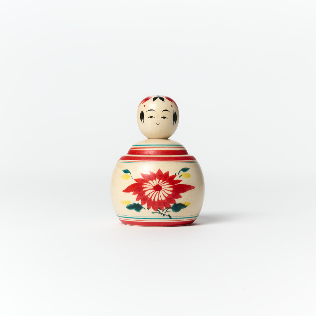 Ejiko-inspired kokeshi doll from Naruko Onsen, Miyagi Prefecture, handcrafted by Sakurai Kokeshi.