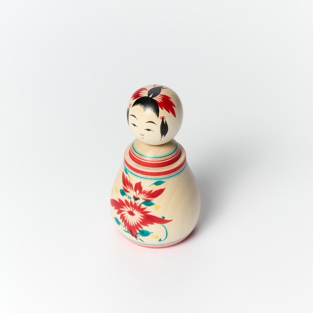 Naruko Wooden Kokeshi Doll Nemariko in Small