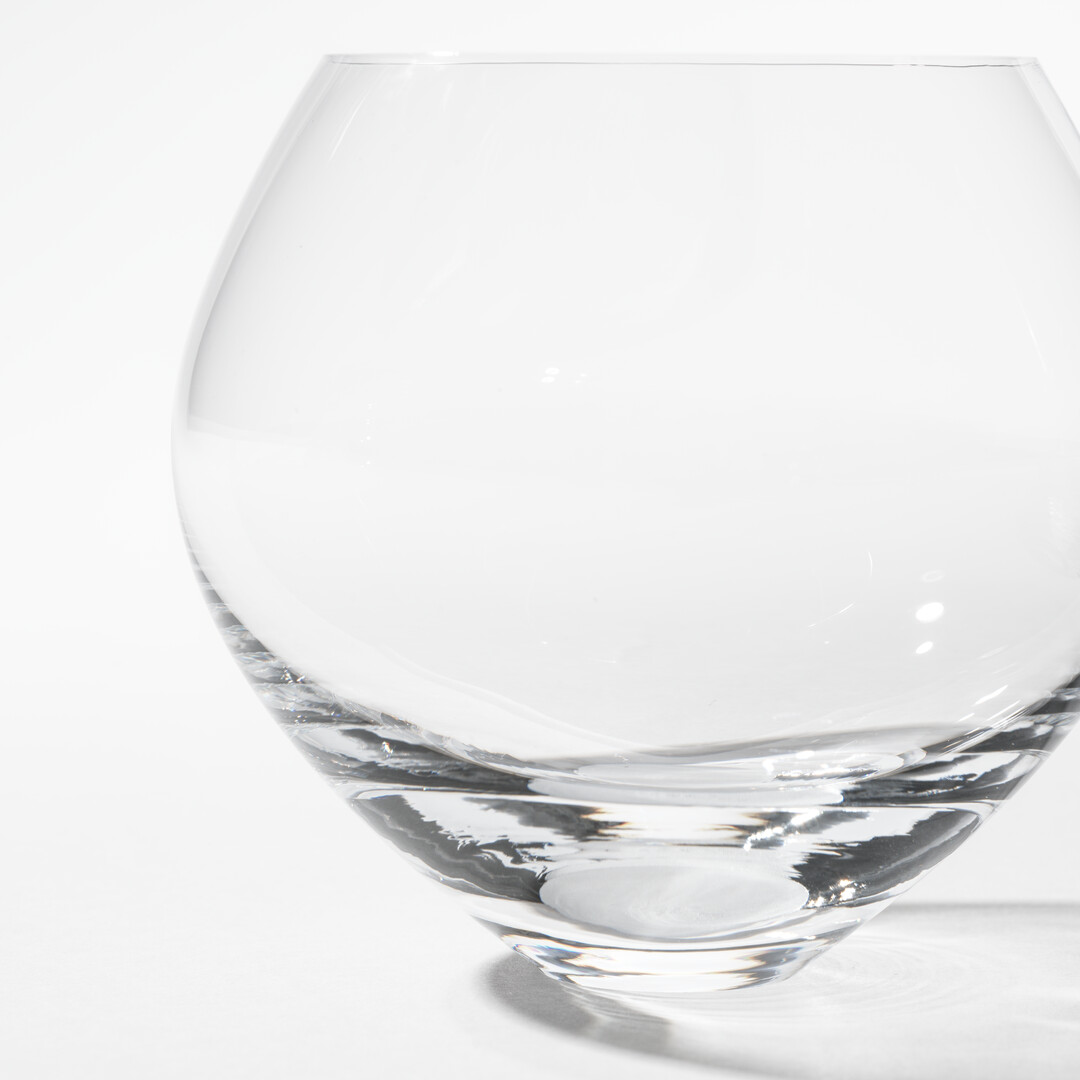 A rounded whisky glass from Whisky Glass Set - Relax by Sugahara Glass from Japan House London