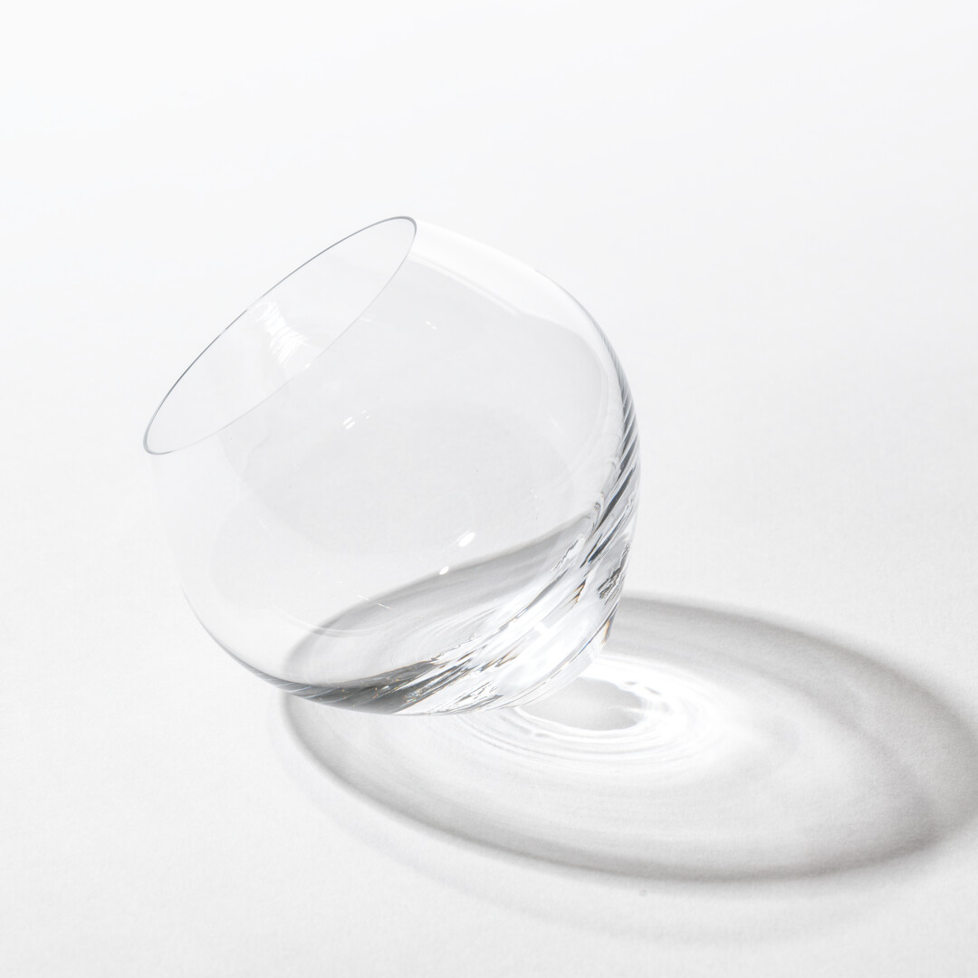 A rounded whisky glass from Whisky Glass Set - Relax by Sugahara Glass from Japan House London