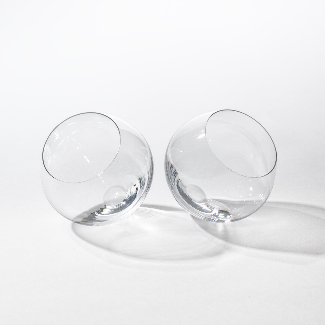 Two rounded whisky glass from Whisky Glass Set - Relax by Sugahara Glass from Japan House London