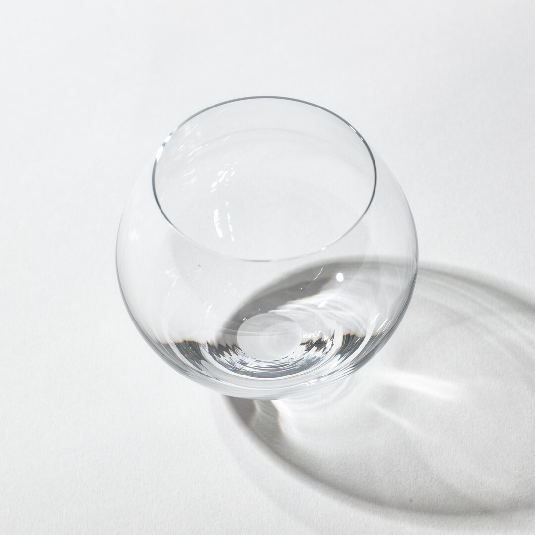 A rounded whisky glass from Whisky Glass Set - Relax by Sugahara Glass from Japan House London