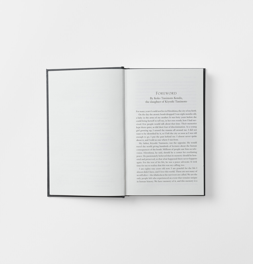 Spread of book Hiroshima, 8:15: The Lost Memoir from Japan House London.