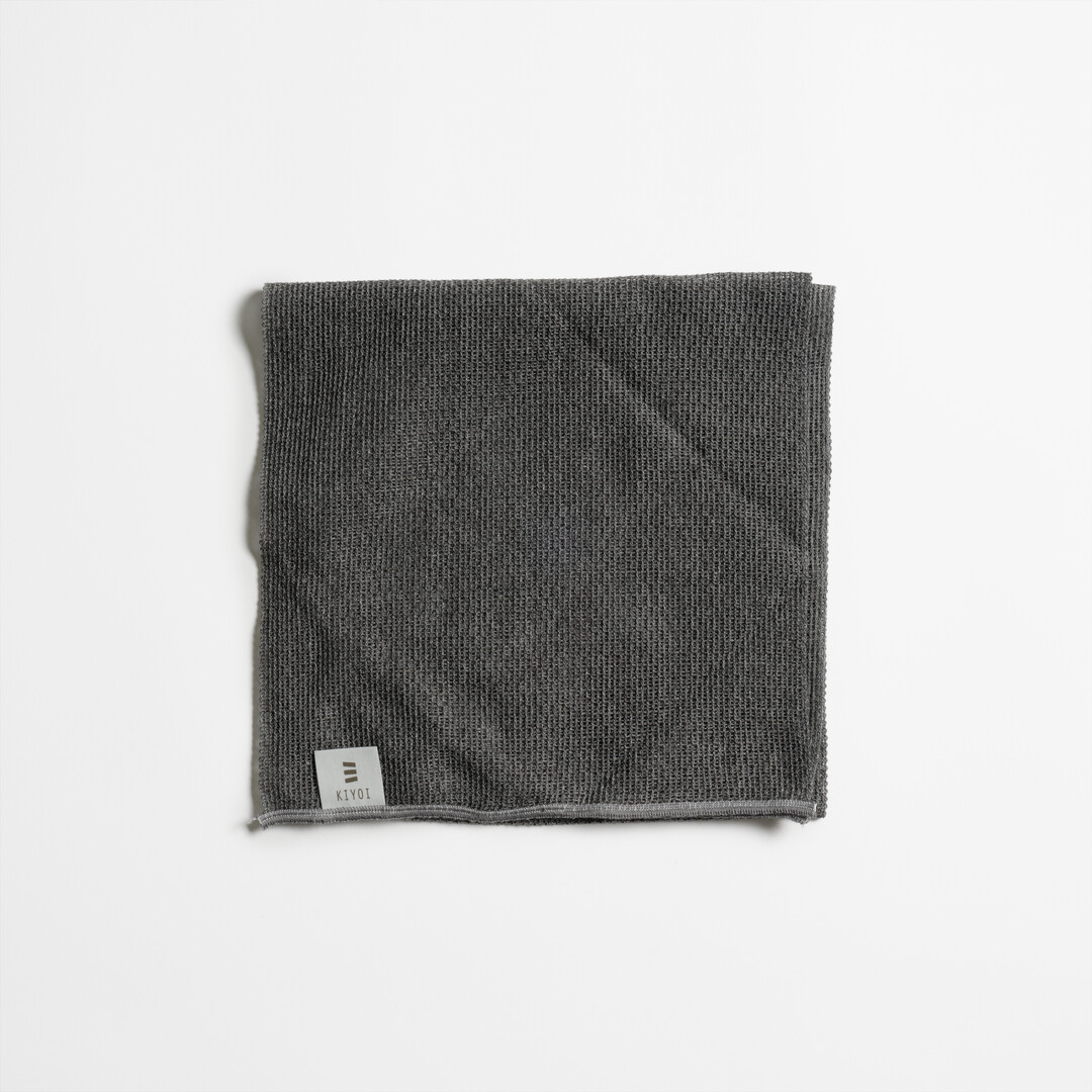 Grey charcoal and corn fibre body Towel by Kiyoi from Japan House London.
