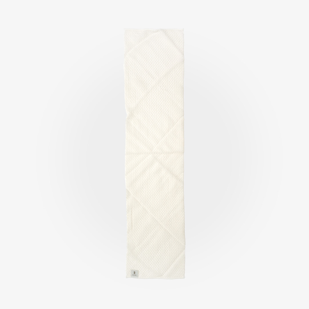 White cotton and linen body towel by Kiyoi from Japan House London.