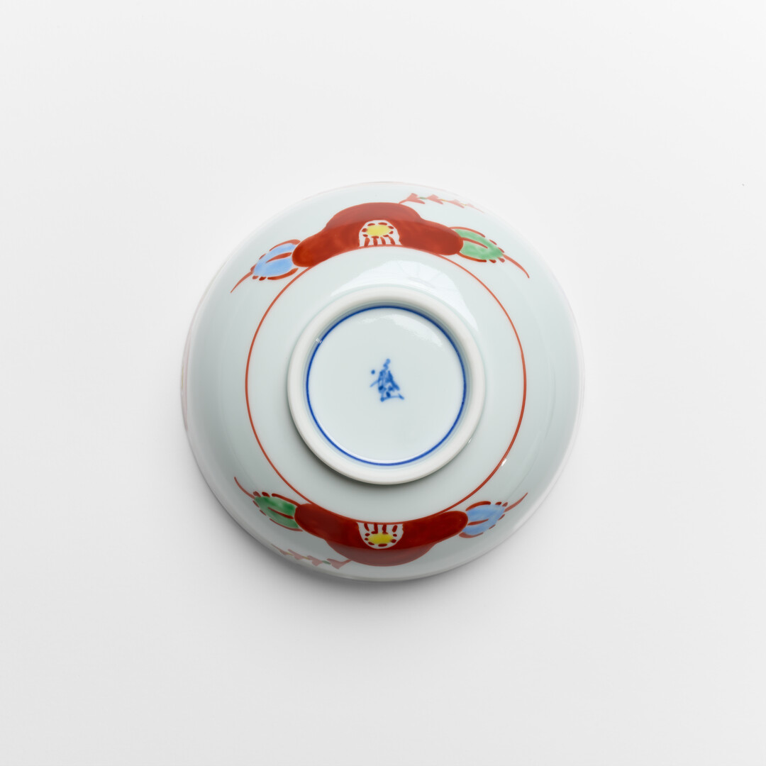 Arita Porcelain Donburi Bowl with red camellias by Keizangama from Japan House London.