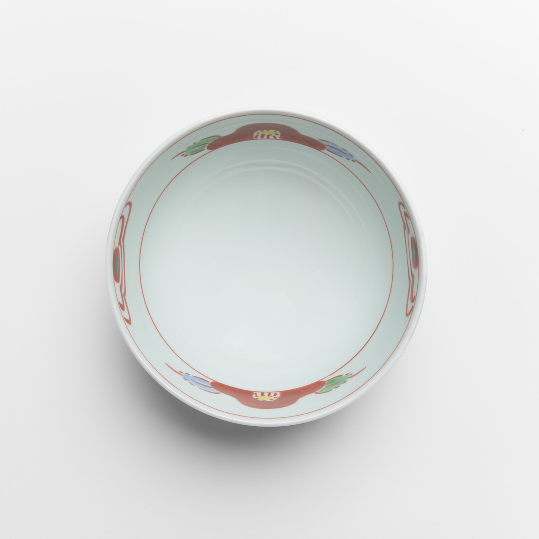 Arita Porcelain Donburi Bowl with red camellias by Keizangama from Japan House London.