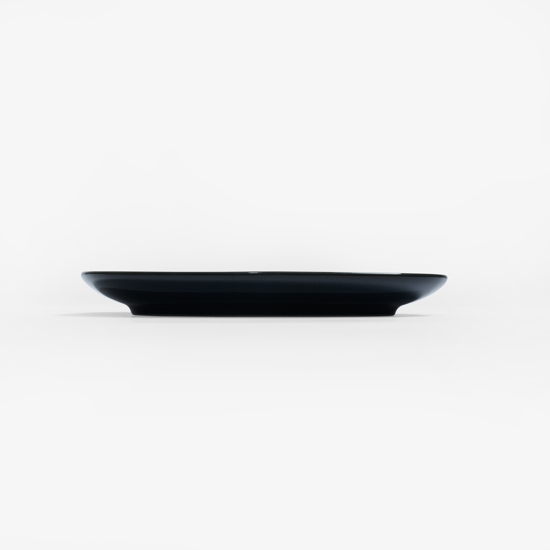 Medium Navy Porcelain plate from series Petra by Hakusan from Japan House London.