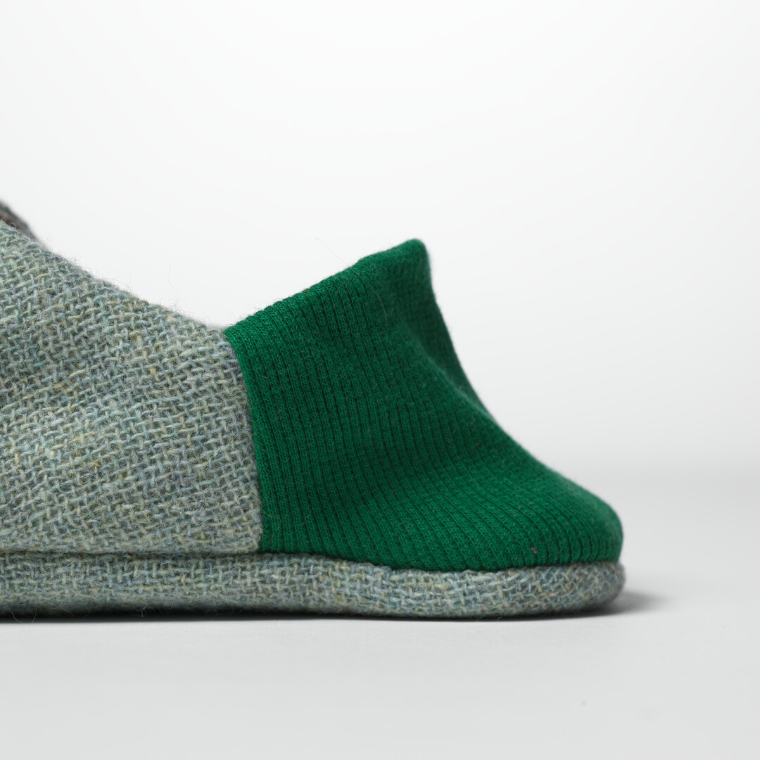Merippa Slippers Houndstooth Check x Two Face Green from Japan House London.