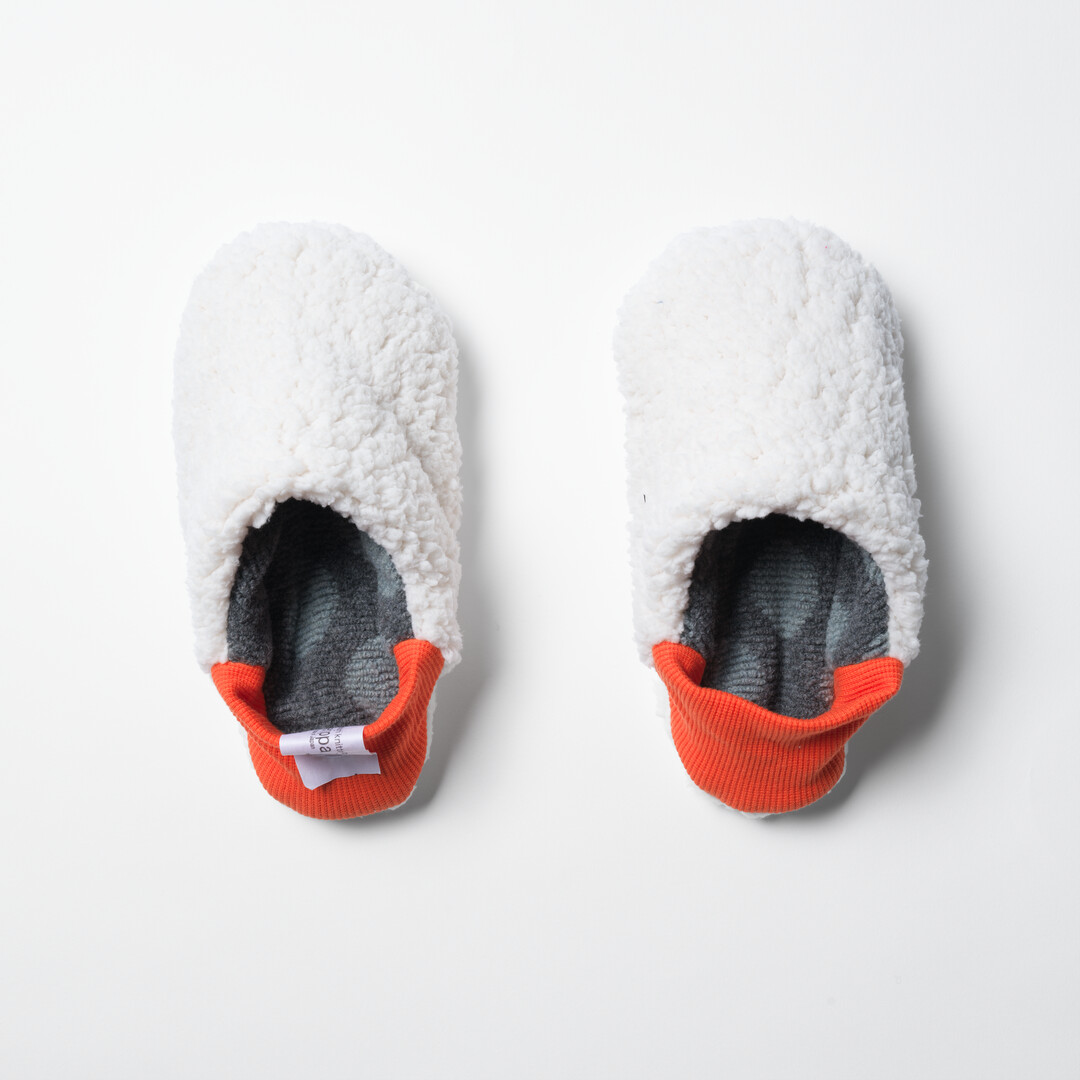 Merippa Slippers Dot Pile x Sheep Boa Orange from Japan House London.