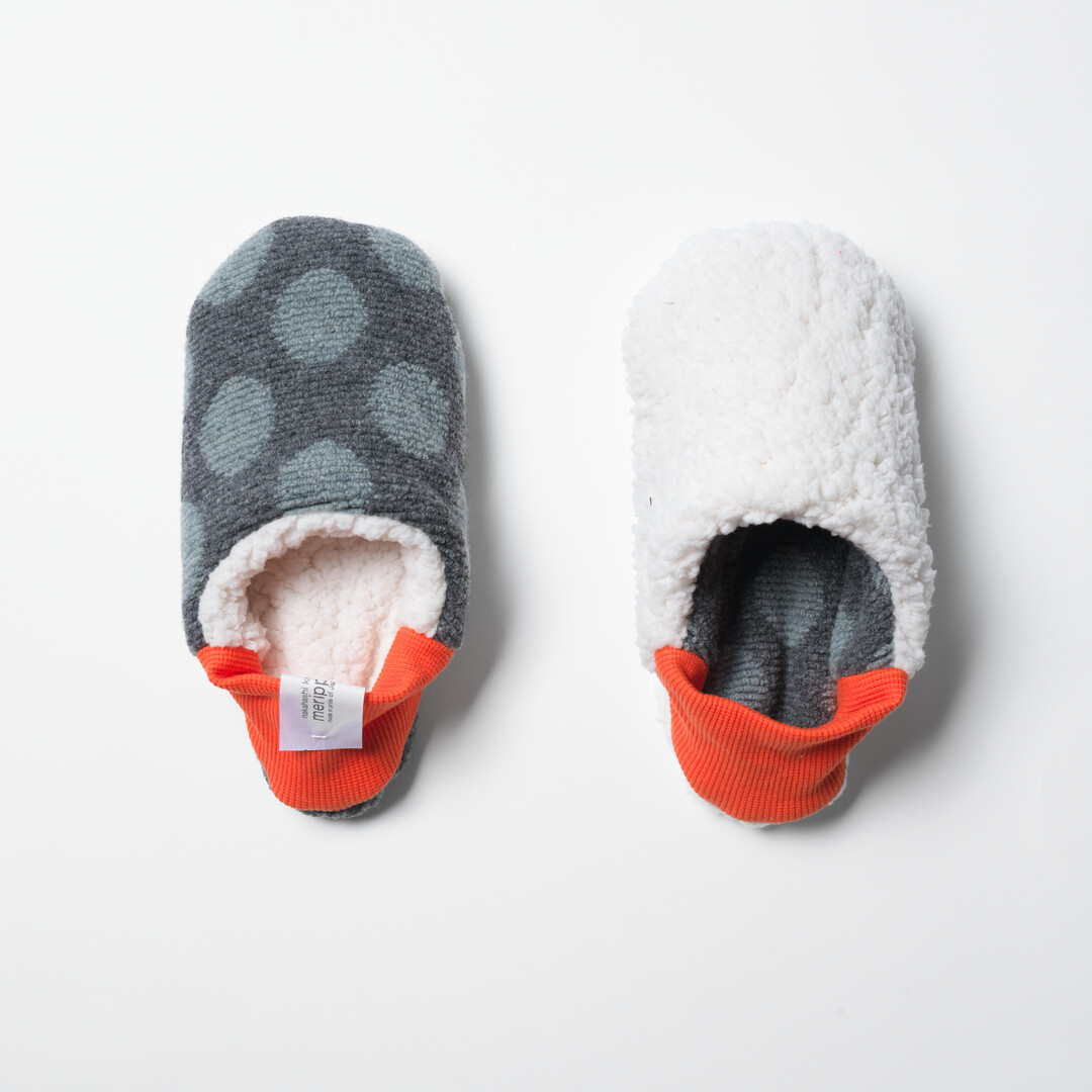 Merippa Slippers Dot Pile x Sheep Boa Orange from Japan House London.