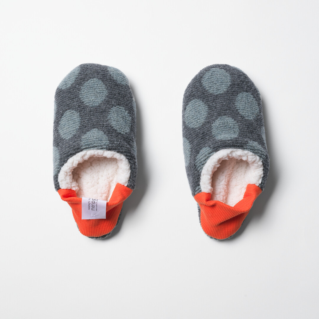 Merippa Slippers Dot Pile x Sheep Boa Orange from Japan House London.