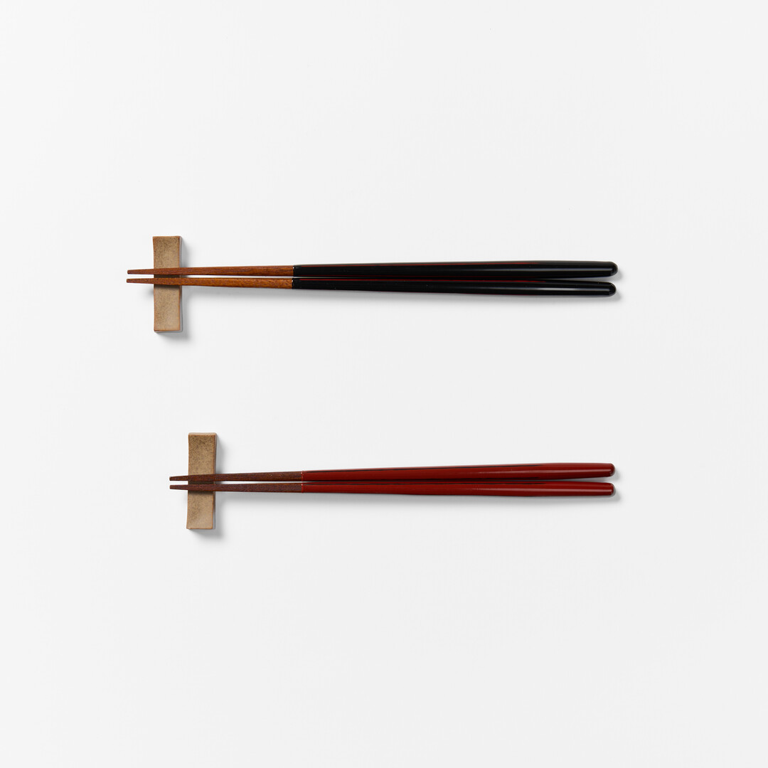 Urushi Lacquer Chopsticks and rests from Japan House London.