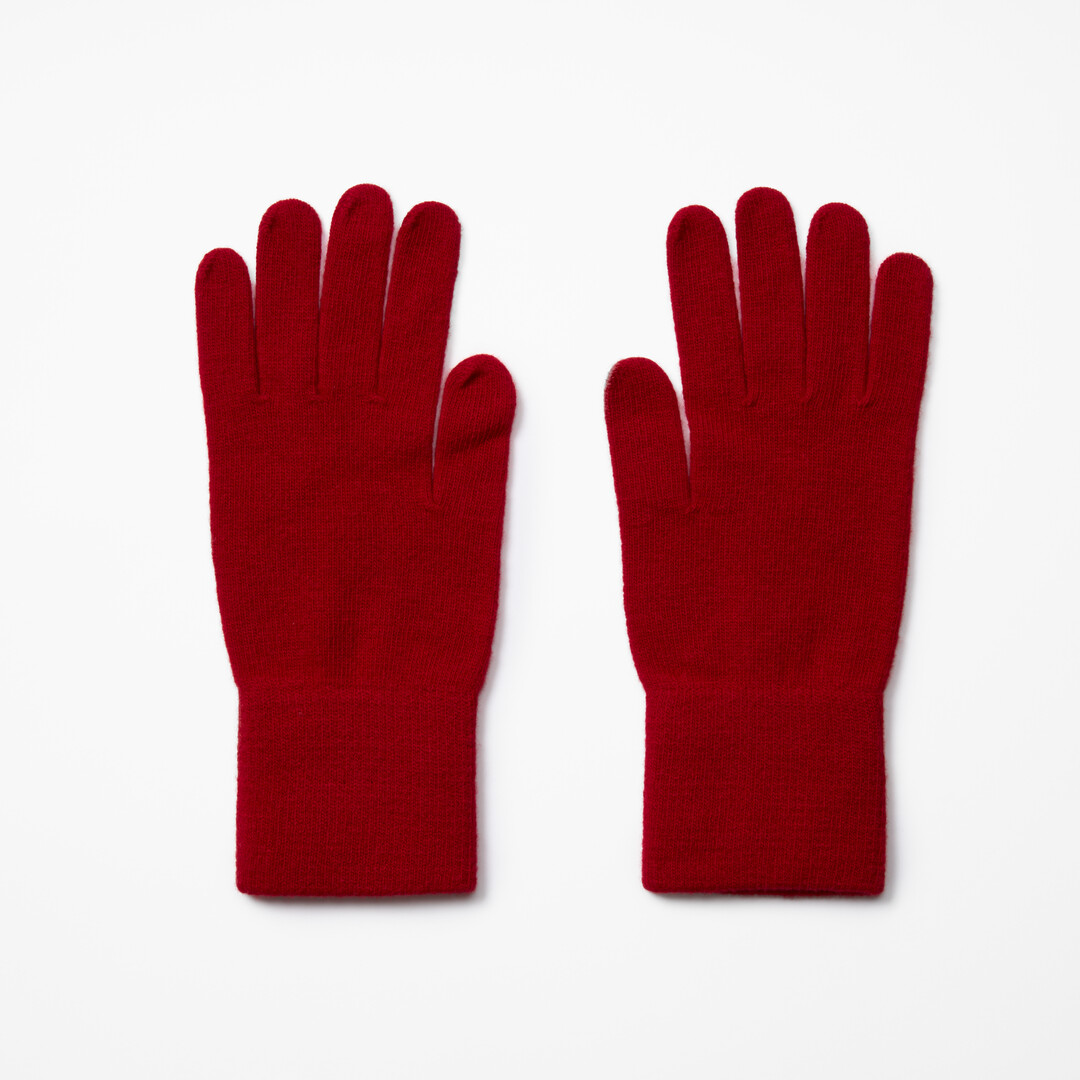 Red Merino Wool Gloves from Japan House London.