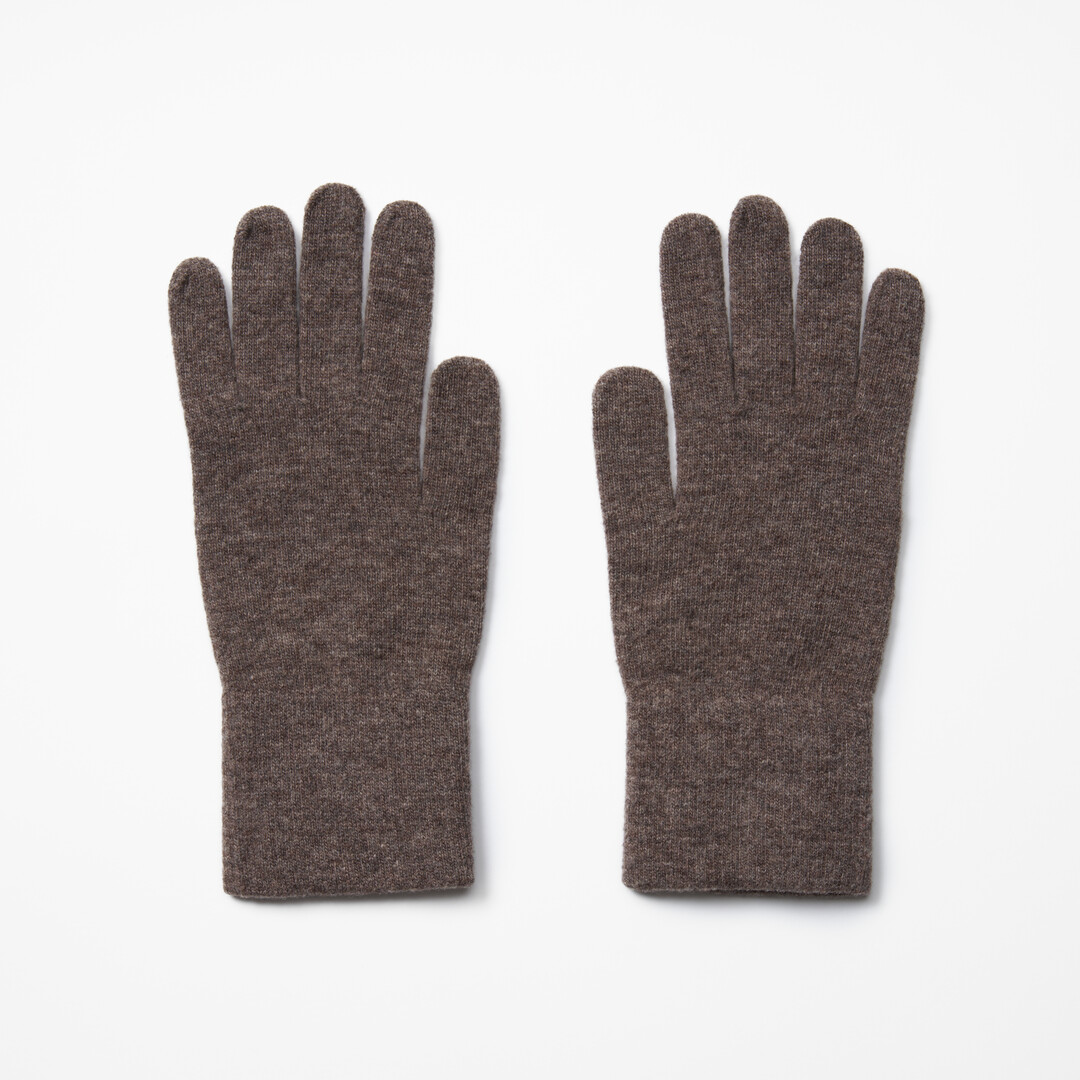 Brown Merino Wool Gloves from Japan House London.