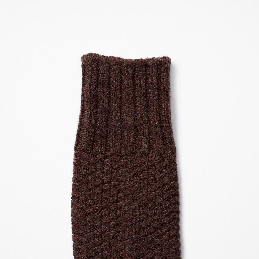 Mocha Brown Wool Cotton Boot Socks from Japan House London.