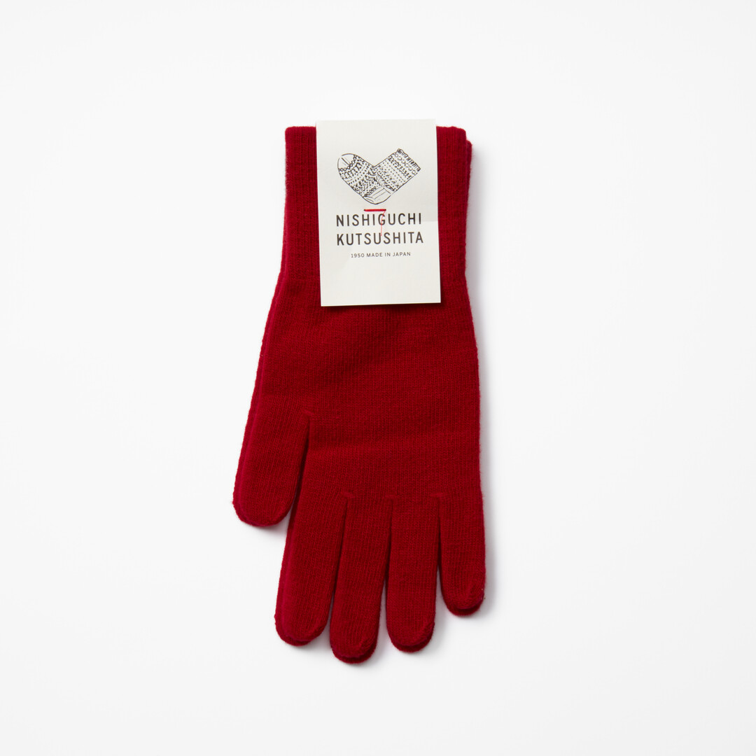 Red Merino Wool Gloves from Japan House London.