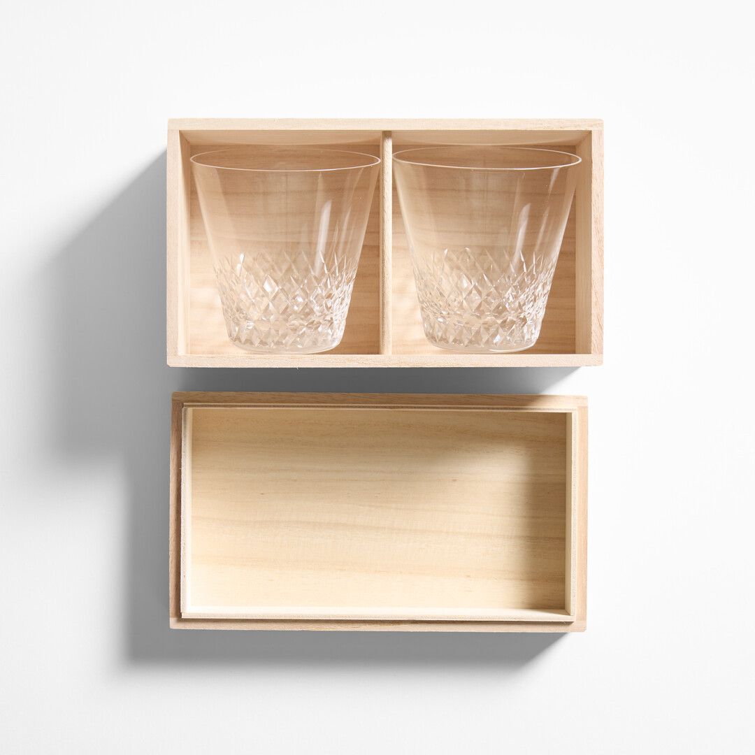 A set of two Edo Kiriko Whisky Glass Set Aya from Japan House London.