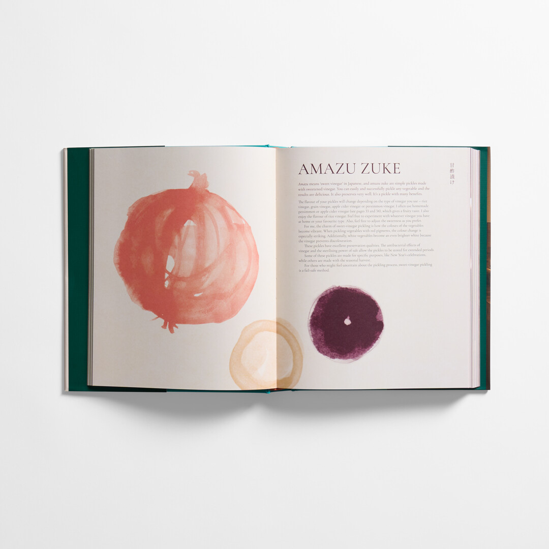 A spread of book The Japanese Art of Pickling and Fermenting from Japan House London.
