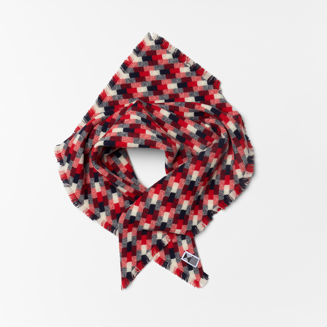 Ishidatami Red Shawl by Kijinokanosei from Japan House London.