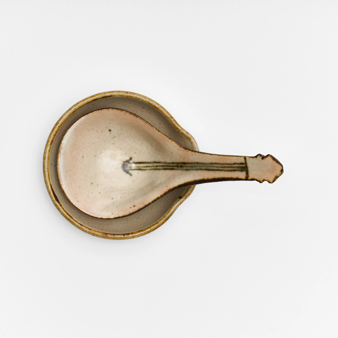 Glazed Earthenware Chirirenge Serving Spoon & Spoon Stand from Japan House London.