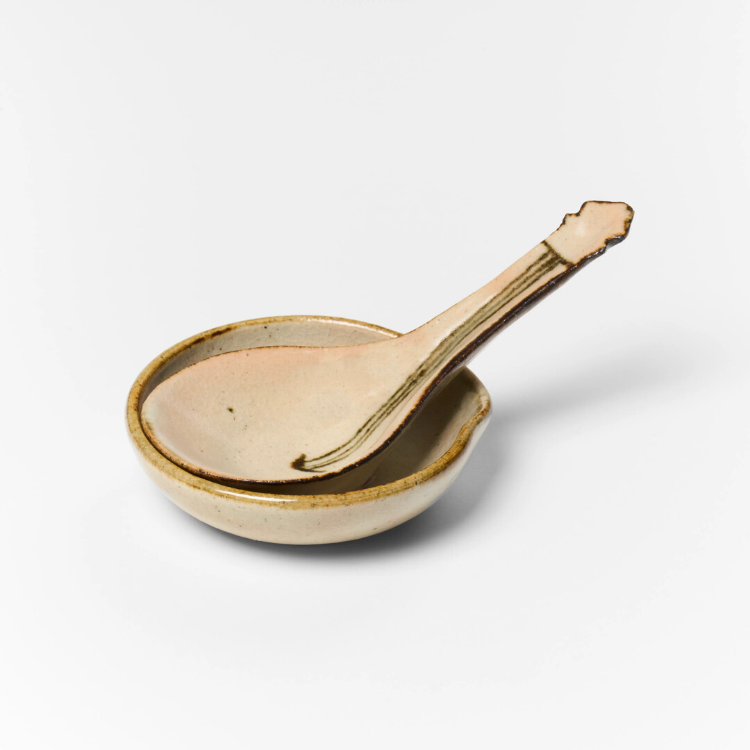 Glazed Earthenware Chirirenge Serving Spoon & Spoon Stand from Japan House London.