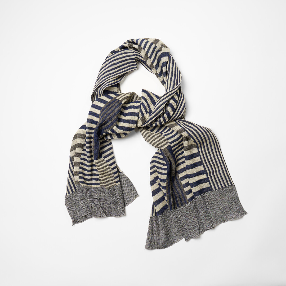 NUNO Wool Stole Colour Plates Full Size - Navy Black from Japan House London.