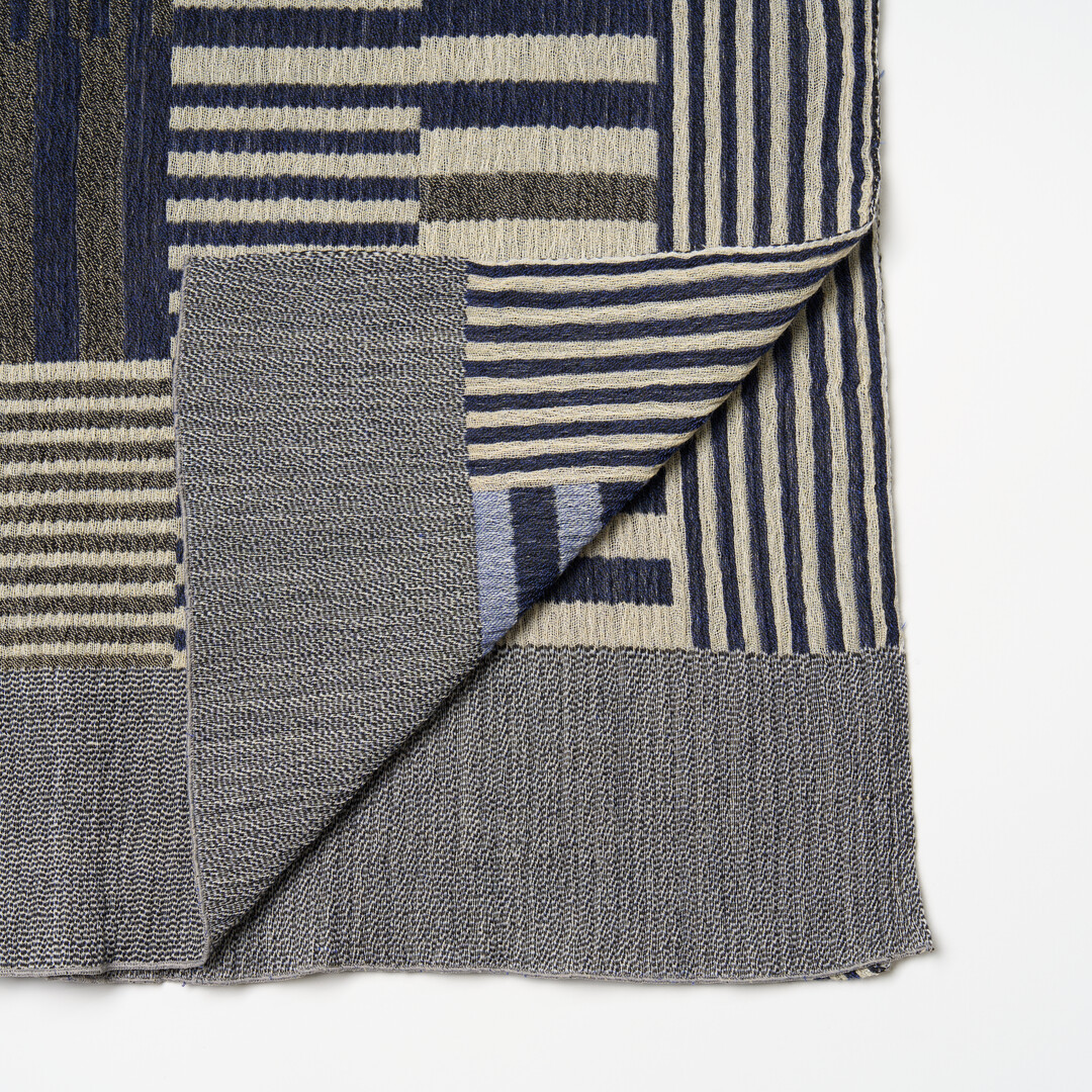 NUNO Wool Stole Colour Plates Full Size - Navy Black from Japan House London.